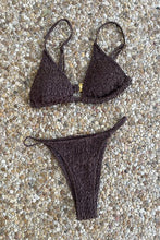 Load image into Gallery viewer, Espresso smocked bikini
